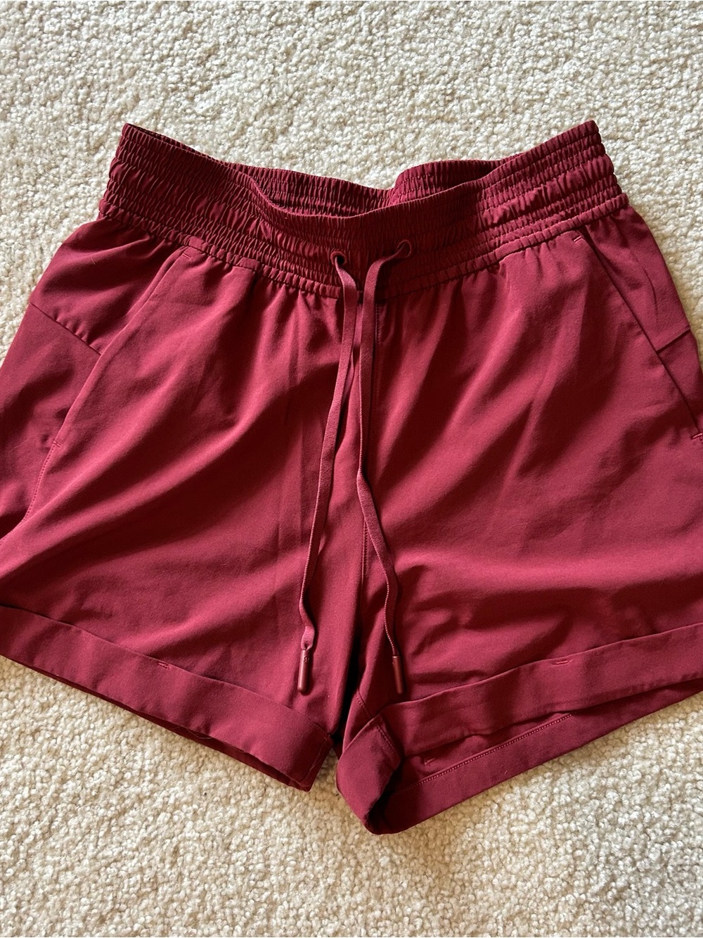 lululemon athletica Women's Burgundy Athletic Drawstring Shorts